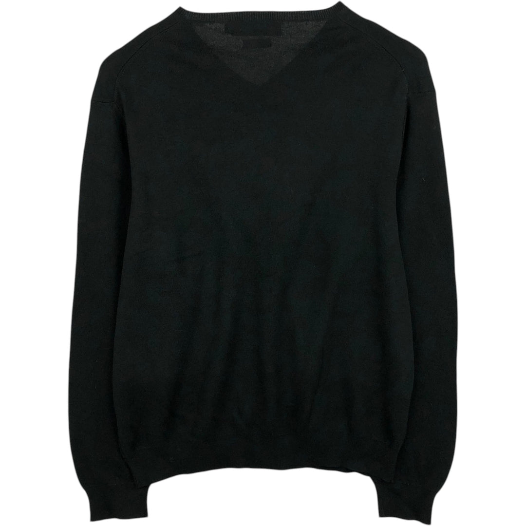 Ralph Lauren POLO by Ralph Lauren V-neck Pima cotton knit sweater, men's size XL Pima Cotton black type Vintage Second Hand