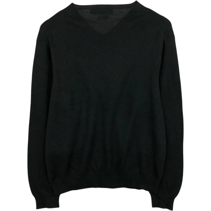 Ralph Lauren POLO by Ralph Lauren V-neck Pima cotton knit sweater, men's size XL Pima Cotton black type Vintage Second Hand