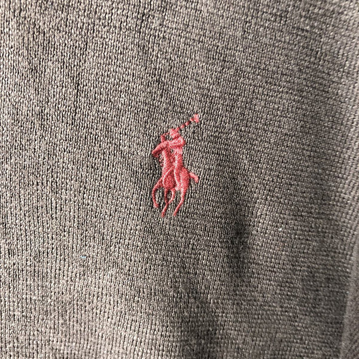 Ralph Lauren POLO by Ralph Lauren V-neck Pima cotton knit sweater, men's size XXL Pima Cotton brown type Vintage Second Hand