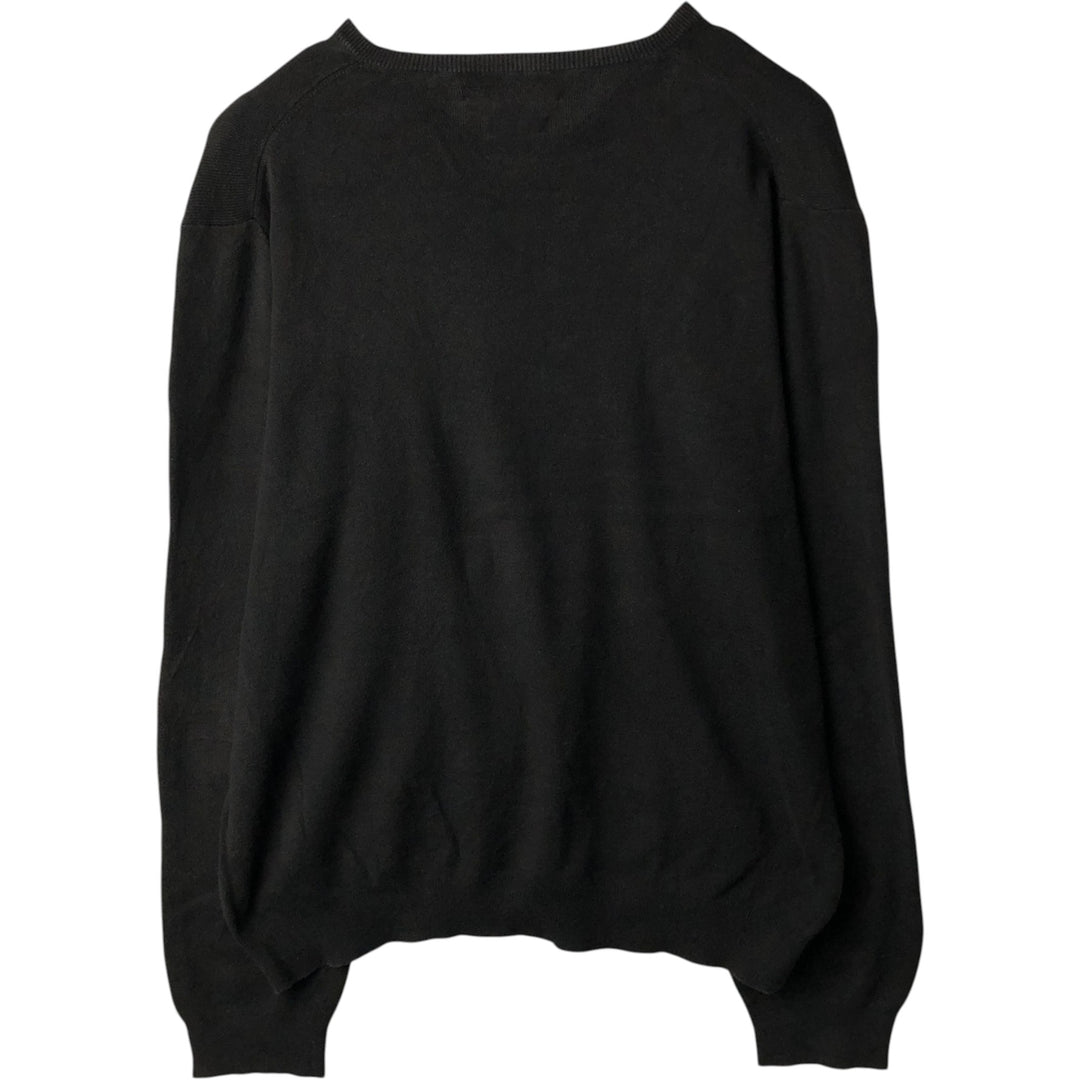 Ralph Lauren POLO by Ralph Lauren V-neck Pima cotton knit sweater, men's size XL Pima Cotton Charcoal Vintage Second Hand