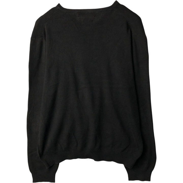 Ralph Lauren POLO by Ralph Lauren V-neck Pima cotton knit sweater, men's size XL Pima Cotton Charcoal Vintage Second Hand