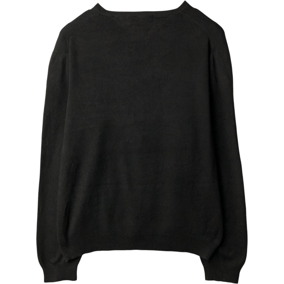 Ralph Lauren POLO by Ralph Lauren V-neck Pima cotton knit sweater, men's size XL Pima Cotton Charcoal Vintage Second Hand
