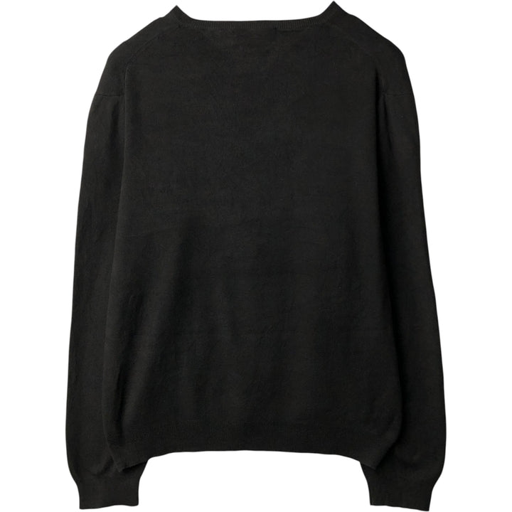 Ralph Lauren POLO by Ralph Lauren V-neck Pima cotton knit sweater, men's size XL Pima Cotton Charcoal Vintage Second Hand