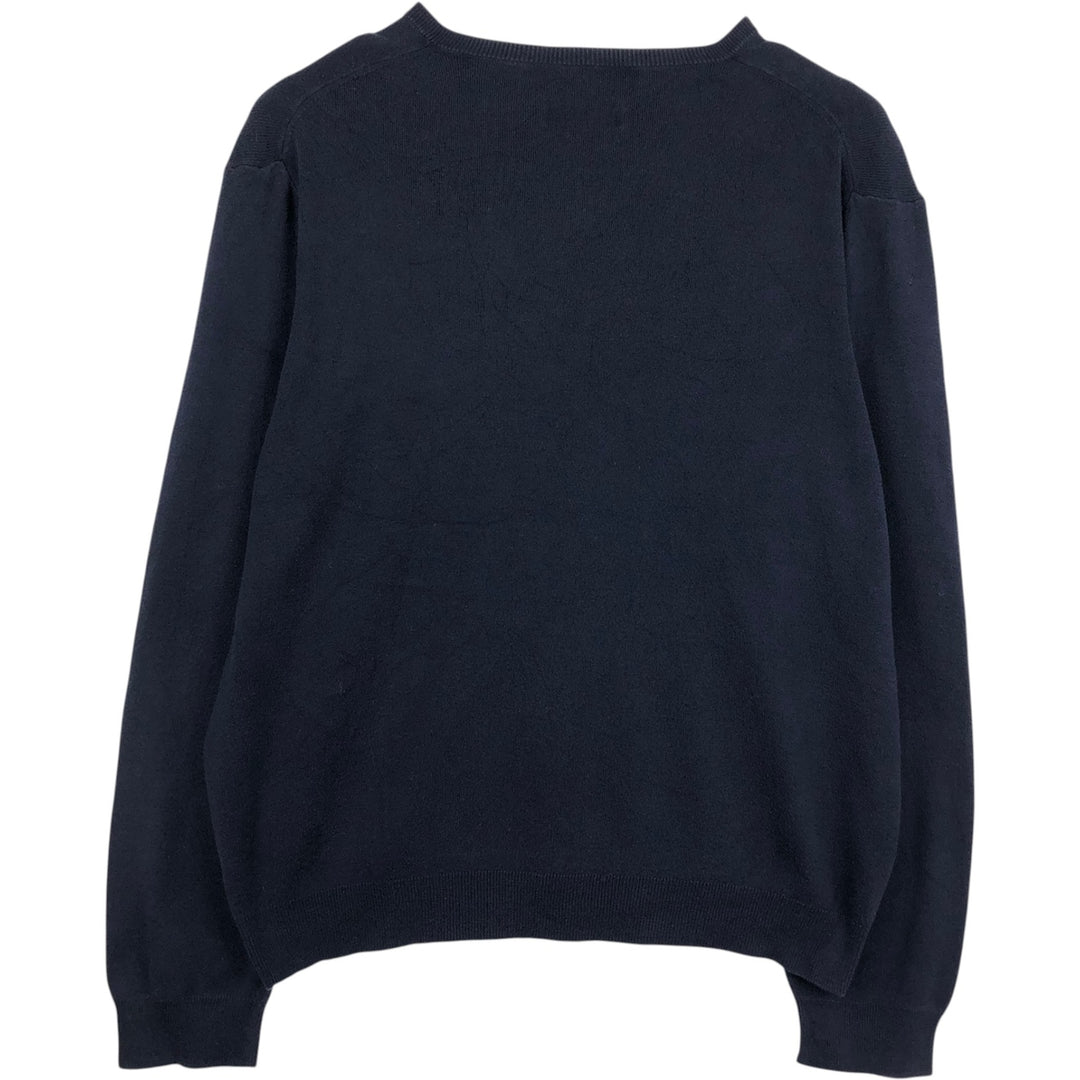 Ralph Lauren POLO by Ralph Lauren V-neck Pima cotton knit sweater, men's size XL Pima Cotton navy blue type Vintage Second Hand