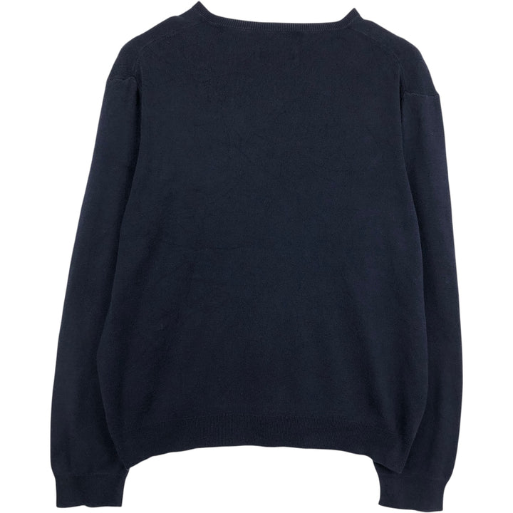 Ralph Lauren POLO by Ralph Lauren V-neck Pima cotton knit sweater, men's size XL Pima Cotton navy blue type Vintage Second Hand