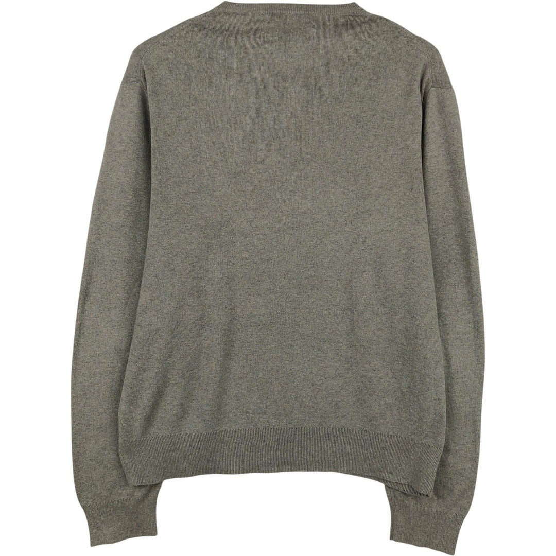 Ralph Lauren POLO by Ralph Lauren V-neck Pima cotton knit sweater, men's size M Pima Cotton gray type Vintage Second Hand