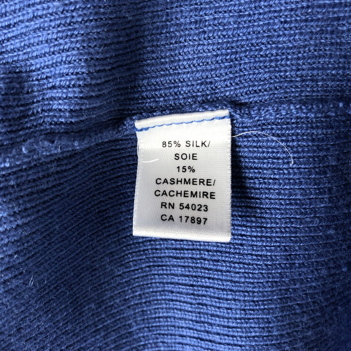 Banana Republic Rib-Knit Cashmere Blend V-Neck Silk Knit Sweater, Men's Size XL (approx.) silk blue type Vintage Second Hand