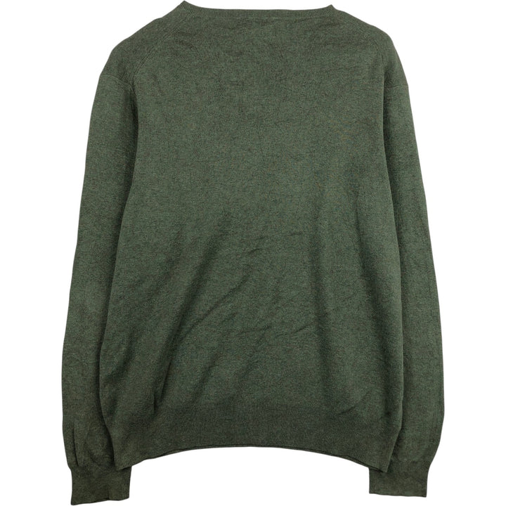 Ralph Lauren POLO RALPH LAUREN V-neck Pima cotton knit sweater, men's size L Pima Cotton Khaki type sage green Vintage Second Hand