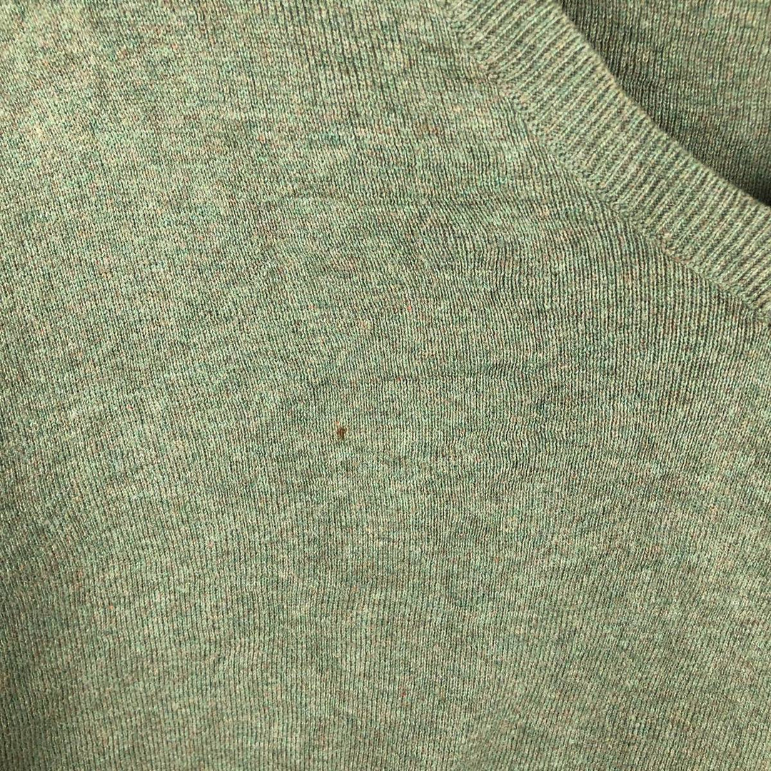 Ralph Lauren POLO RALPH LAUREN V-neck Pima cotton knit sweater, men's size L Pima Cotton Khaki type sage green Vintage Second Hand