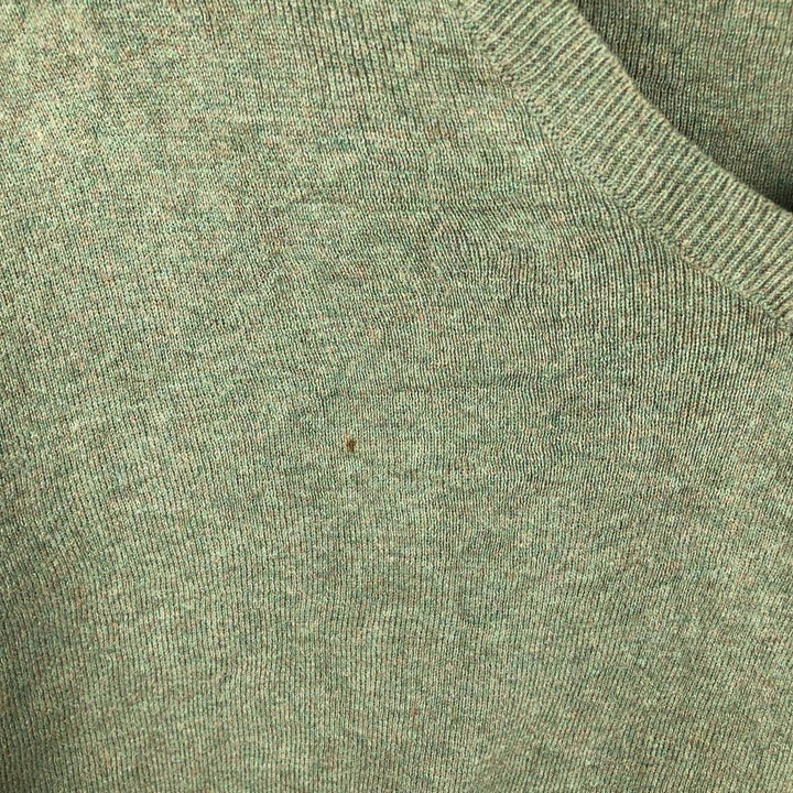 Ralph Lauren POLO RALPH LAUREN V-neck Pima cotton knit sweater, men's size L Pima Cotton Khaki type sage green Vintage Second Hand