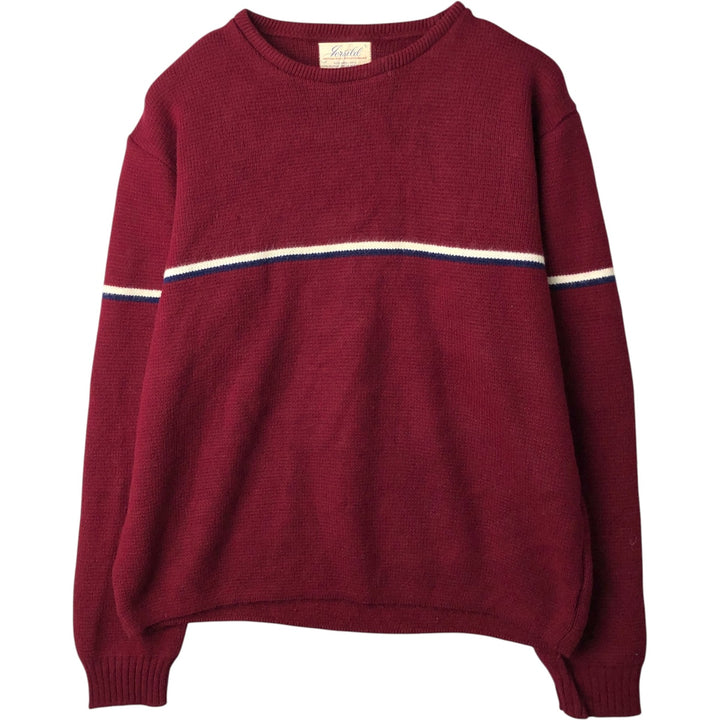 1960'S Jersild DISTINCTIVE SPORTSWEAR Acrylic Knit Sweater, Men's Size L (approx.), Vintage Oron Acrylic wine-red Vintage Second Hand