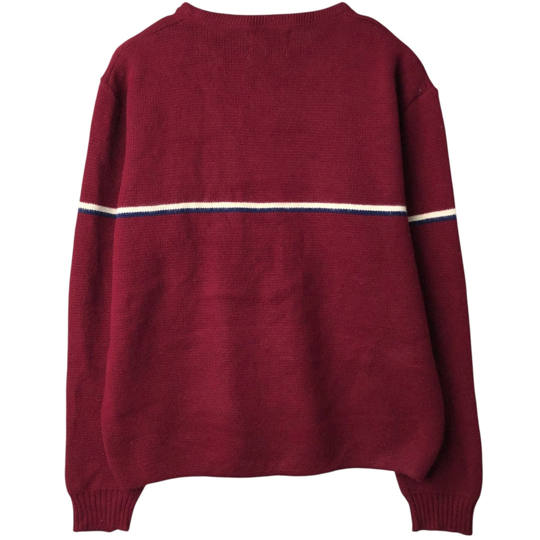 1960'S Jersild DISTINCTIVE SPORTSWEAR Acrylic Knit Sweater, Men's Size L (approx.), Vintage Oron Acrylic wine-red Vintage Second Hand