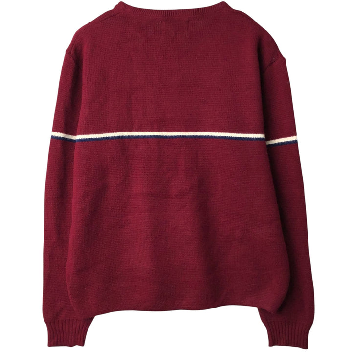 1960'S Jersild DISTINCTIVE SPORTSWEAR Acrylic Knit Sweater, Men's Size L (approx.), Vintage Oron Acrylic wine-red Vintage Second Hand