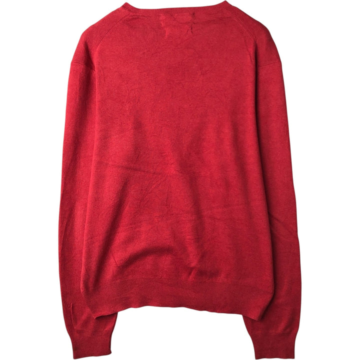 Ralph Lauren POLO by Ralph Lauren V-neck Pima cotton knit sweater, men's size L Pima Cotton red type Vintage Second Hand
