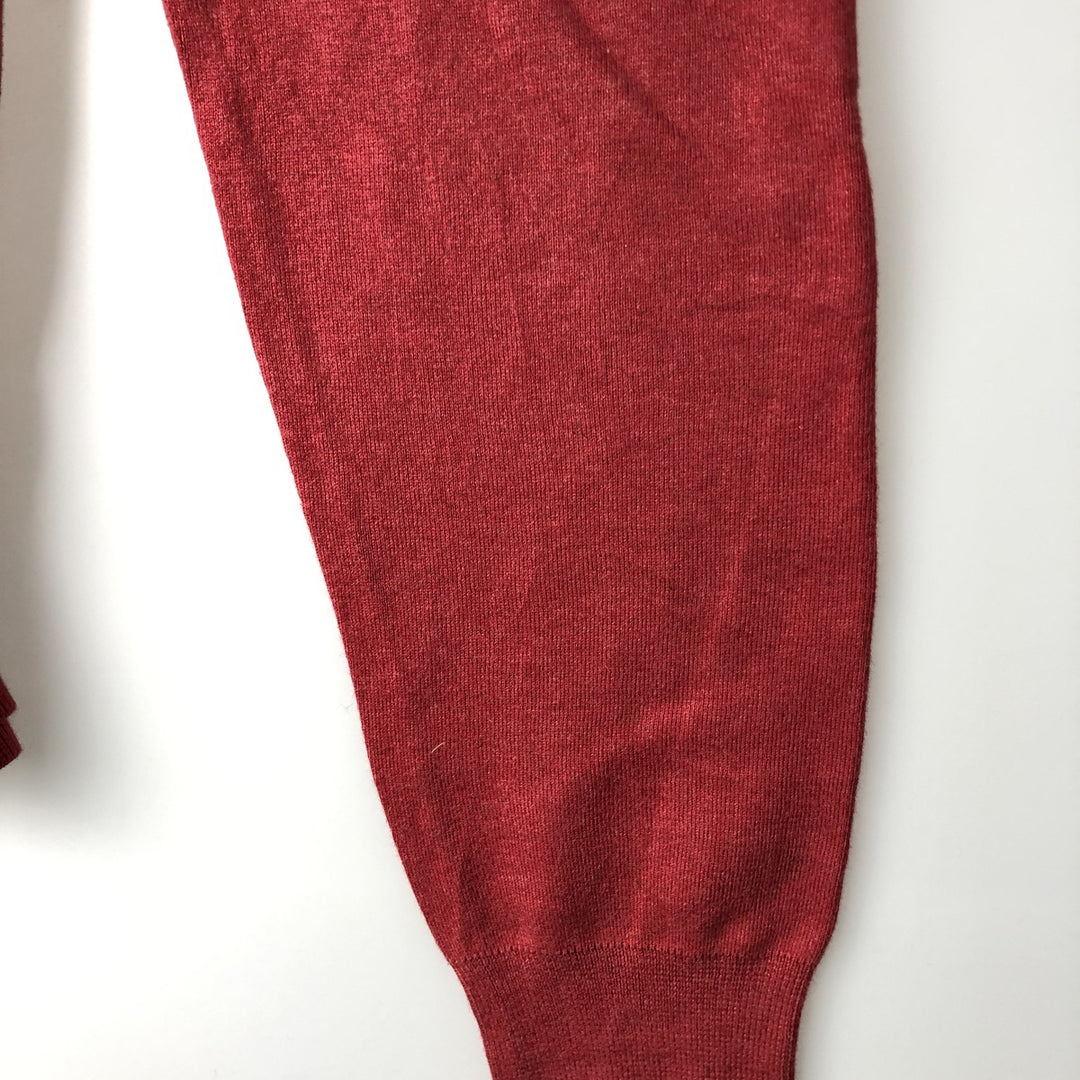 Ralph Lauren POLO by Ralph Lauren V-neck Pima cotton knit sweater, men's size L Pima Cotton red type Vintage Second Hand