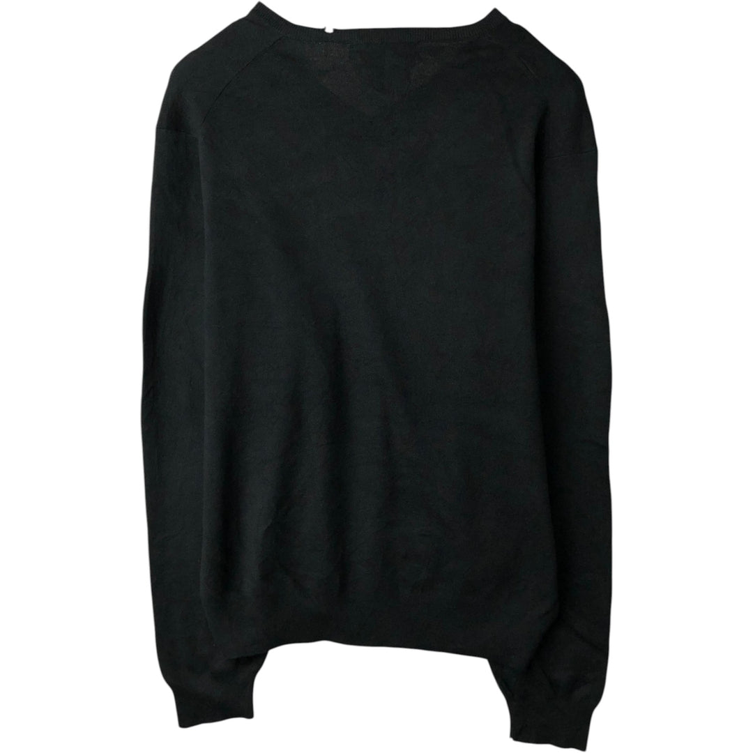Ralph Lauren POLO by Ralph Lauren V-neck Pima cotton knit sweater, men's size XL Pima Cotton Charcoal Vintage Second Hand
