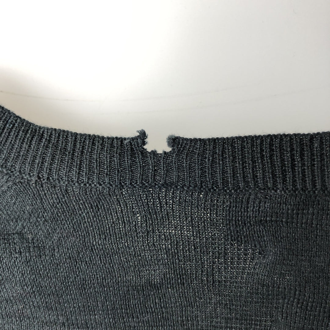 Ralph Lauren POLO by Ralph Lauren V-neck Pima cotton knit sweater, men's size XL Pima Cotton Charcoal Vintage Second Hand
