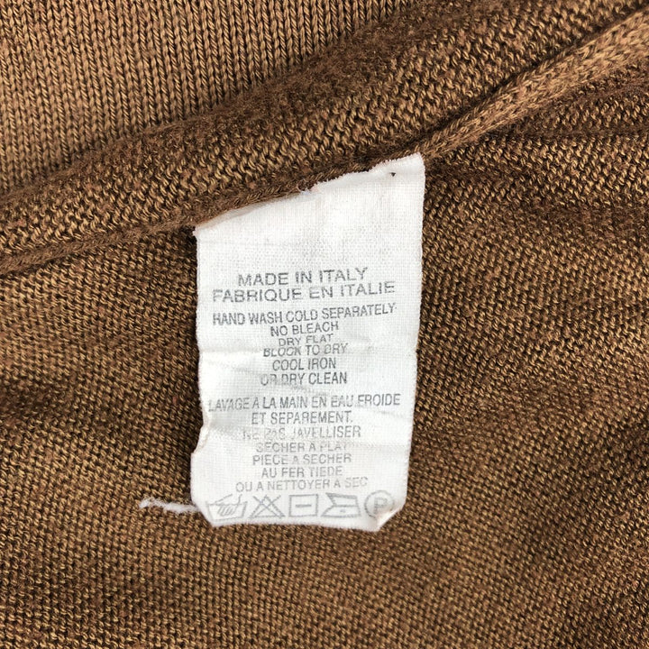 Mondo di Marco Half-Button Cotton Knit Sweater, Made in Italy, Men's Size L (approx.) cotton brown type Vintage Second Hand