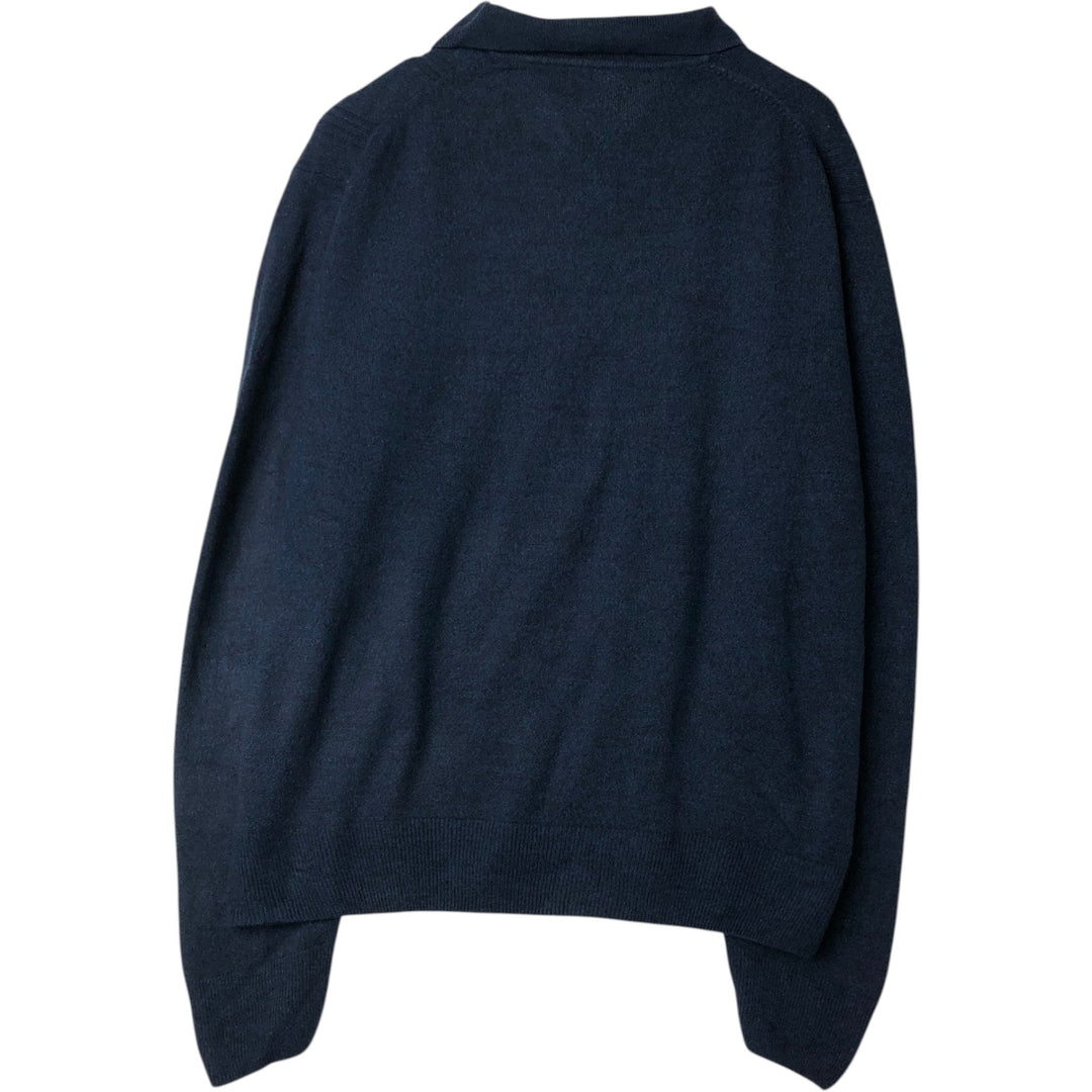 Dockers Polo Knit Sweater, Men's Size XL (approx.) acrylic navy blue type Vintage Second Hand
