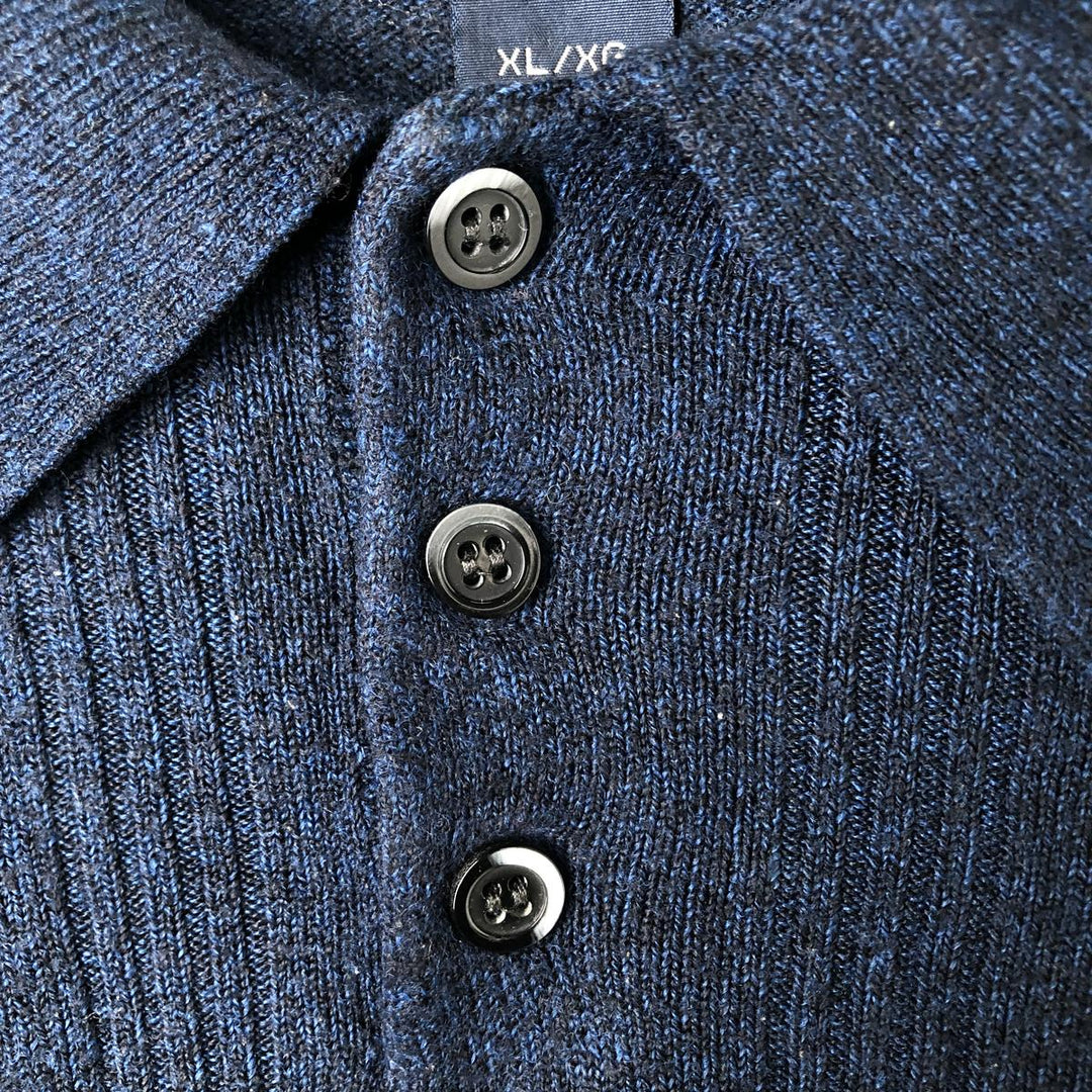 Dockers Polo Knit Sweater, Men's Size XL (approx.) acrylic navy blue type Vintage Second Hand