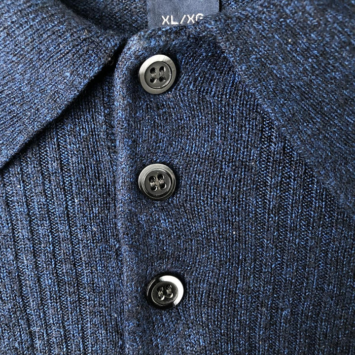 Dockers Polo Knit Sweater, Men's Size XL (approx.) acrylic navy blue type Vintage Second Hand