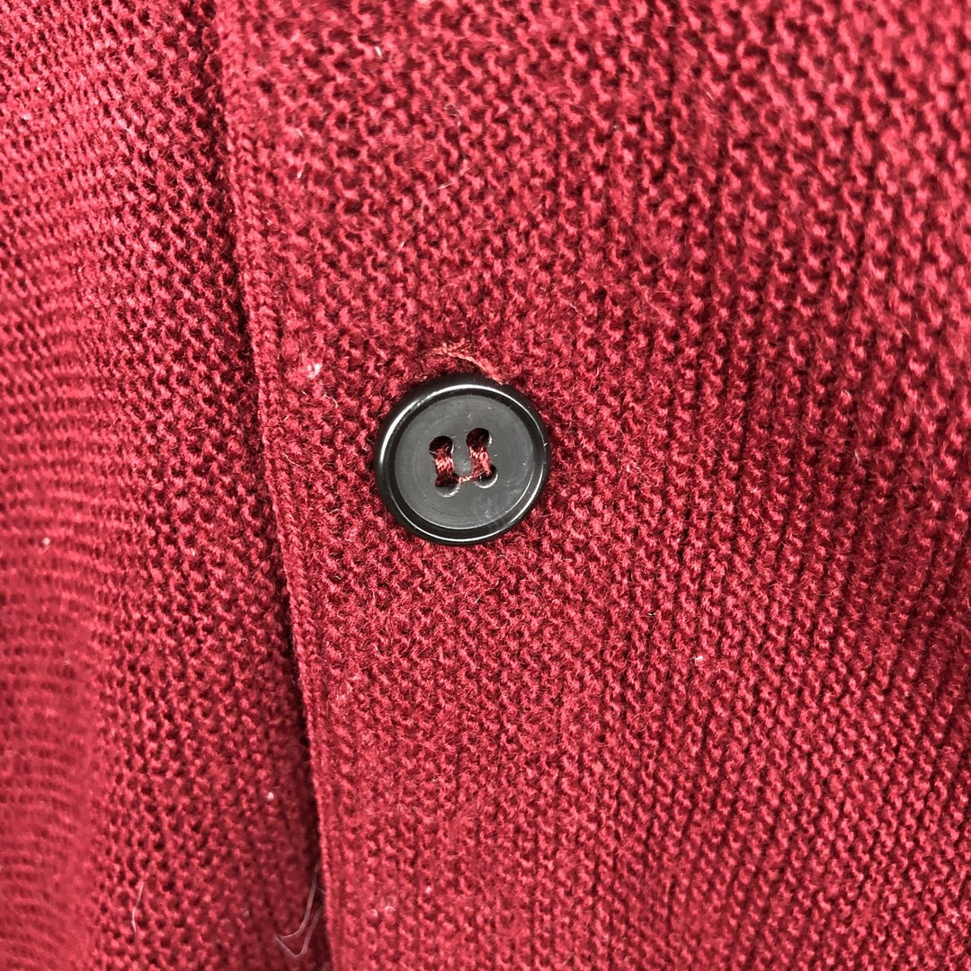 Vintage 1980'S Jantzen knit cardigan, made in the USA, size L, men's unclear Red type red-purple Vintage Second Hand