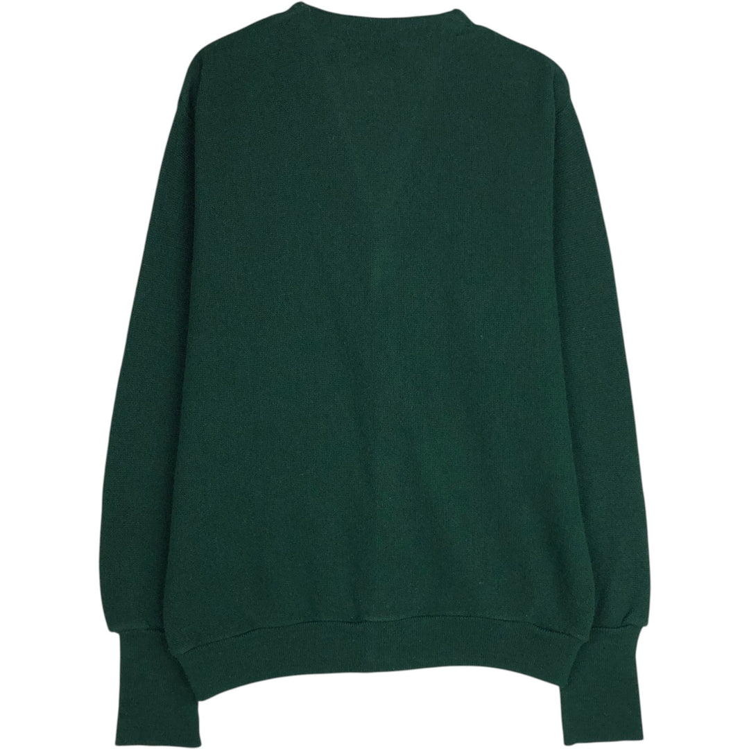 WARREN SCOTT Acrylic Knit Cardigan, Made in USA, Men's Size L (approx.) acrylic Green type dark green Vintage Second Hand