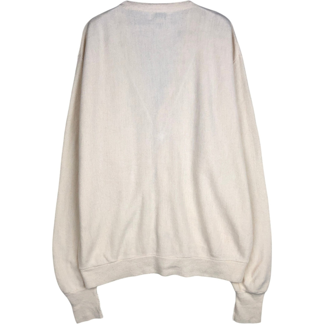 90'S IZOD acrylic knit cardigan, made in the USA, men's size XL, vintage acrylic ivory Vintage Second Hand