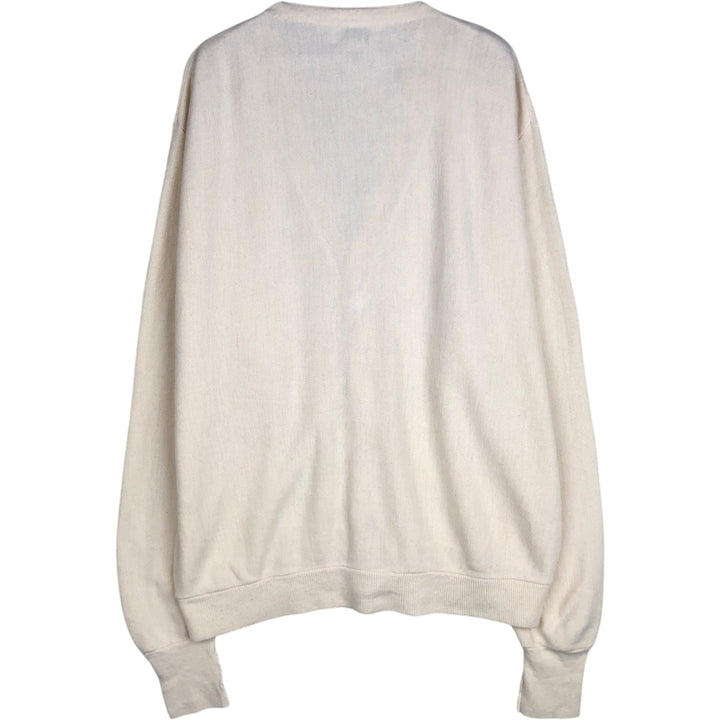 90'S IZOD acrylic knit cardigan, made in the USA, men's size XL, vintage acrylic ivory Vintage Second Hand