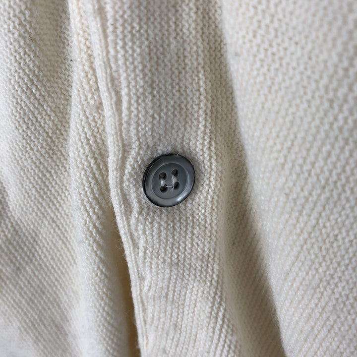 90'S IZOD acrylic knit cardigan, made in the USA, men's size XL, vintage acrylic ivory Vintage Second Hand
