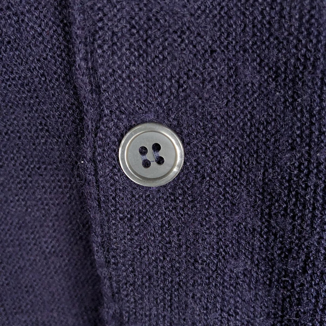 1970'S PINE STATE Acrylic Knit Cardigan, Made in USA, Men's Size M (approx.), Vintage Oron Acrylic navy blue type Vintage Second Hand