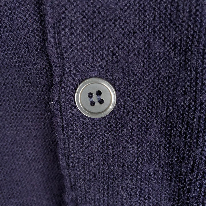 1970'S PINE STATE Acrylic Knit Cardigan, Made in USA, Men's Size M (approx.), Vintage Oron Acrylic navy blue type Vintage Second Hand