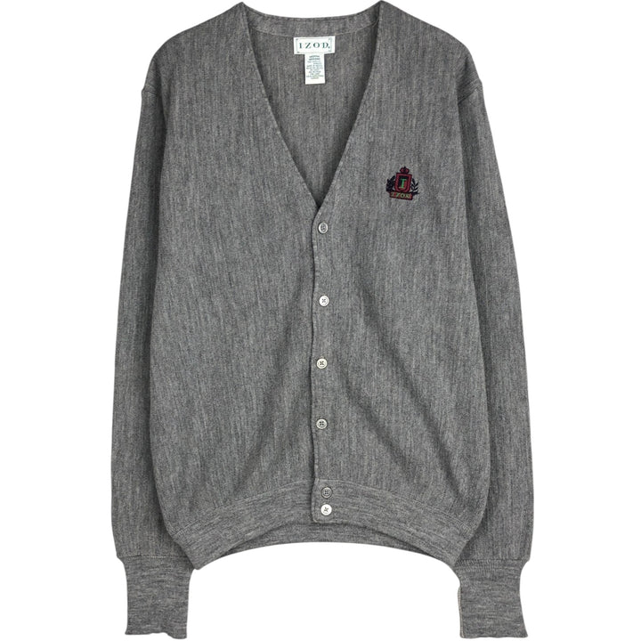 IZOD Acrylic Knit Cardigan, Men's Size M (equivalent) acrylic gray type Vintage Second Hand