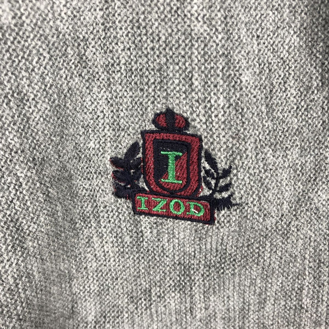 IZOD Acrylic Knit Cardigan, Men's Size M (equivalent) acrylic gray type Vintage Second Hand