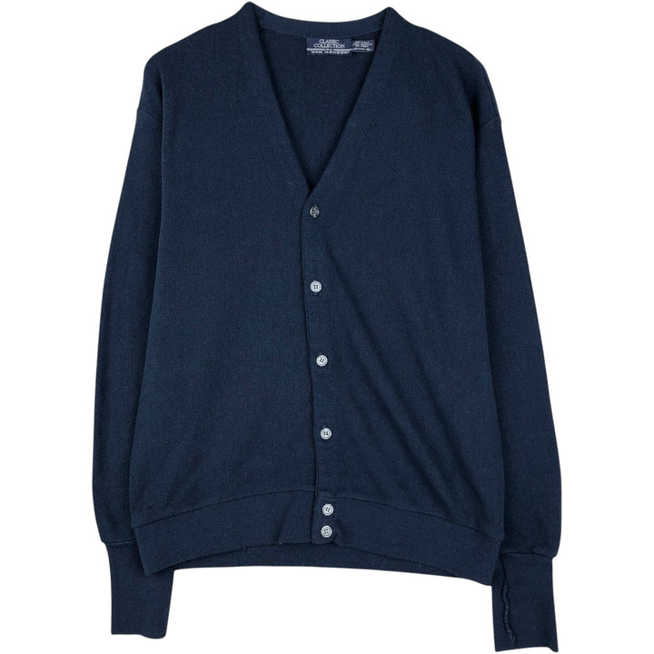 90'S Van Heusen Classic Collection Acrylic Knit Cardigan, Made in USA, Men's Size XL (approx.), Vintage acrylic navy blue type Vintage Second Hand