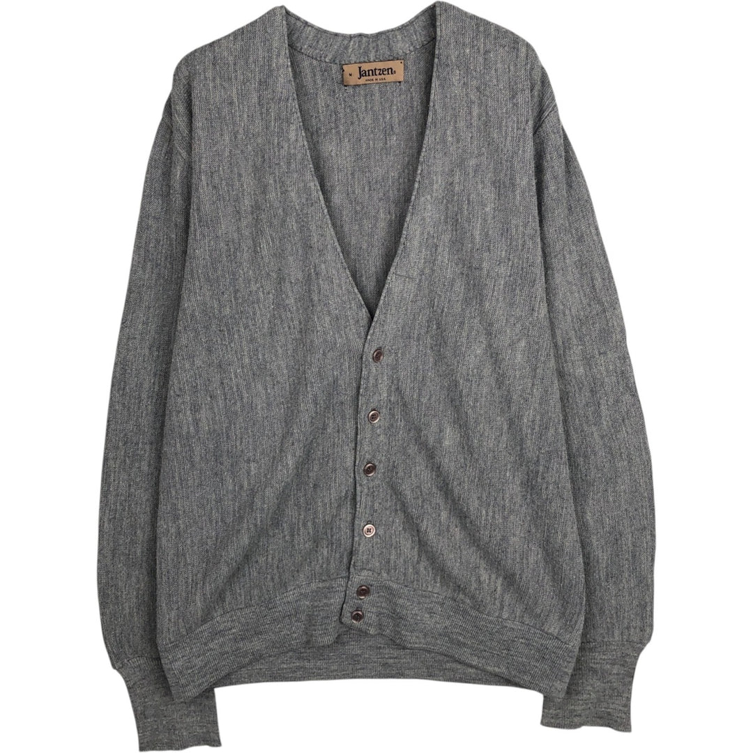 1990'S Jantzen knit cardigan, made in USA, men's size M equivalent, vintage. unclear gray type Vintage Second Hand