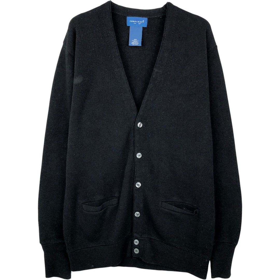 TOWN CRAFT Acrylic Knit Cardigan, Made in USA, Men's Size M (approx.) acrylic black type Vintage Second Hand