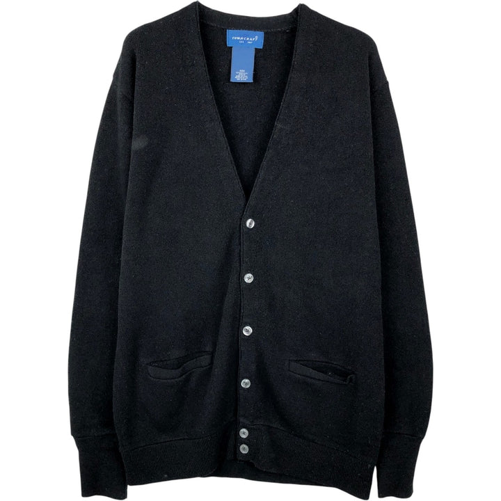 TOWN CRAFT Acrylic Knit Cardigan, Made in USA, Men's Size M (approx.) acrylic black type Vintage Second Hand