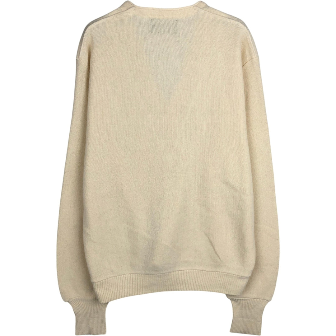 Robert Bruce knit cardigan, made in USA, men's size L (approx.) unclear unbleached Vintage Second Hand