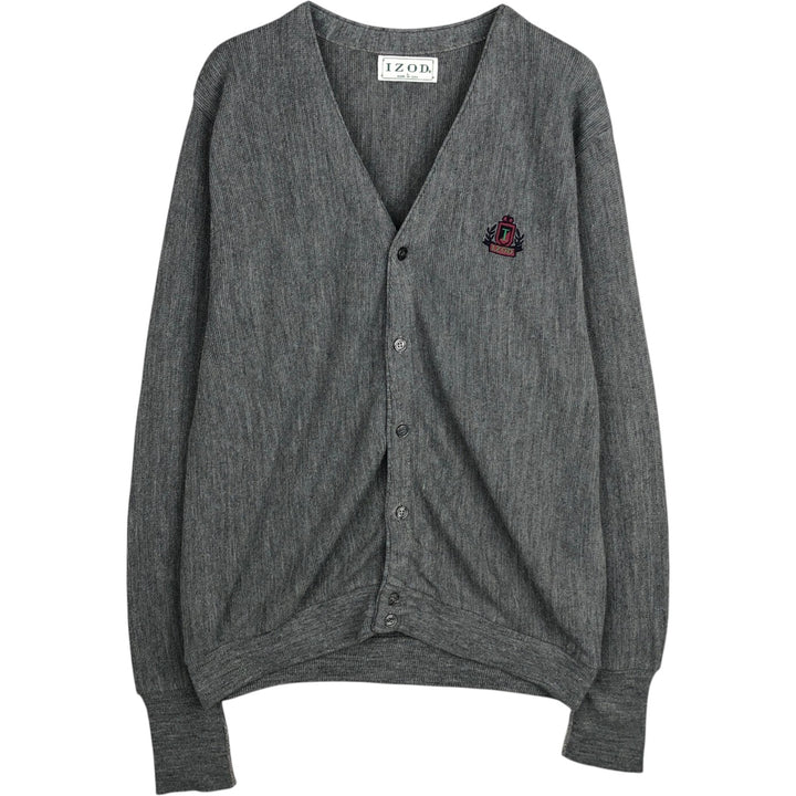 Vintage 90'S IZOD acrylic knit cardigan, made in the USA, size L, men's acrylic gray type Vintage Second Hand