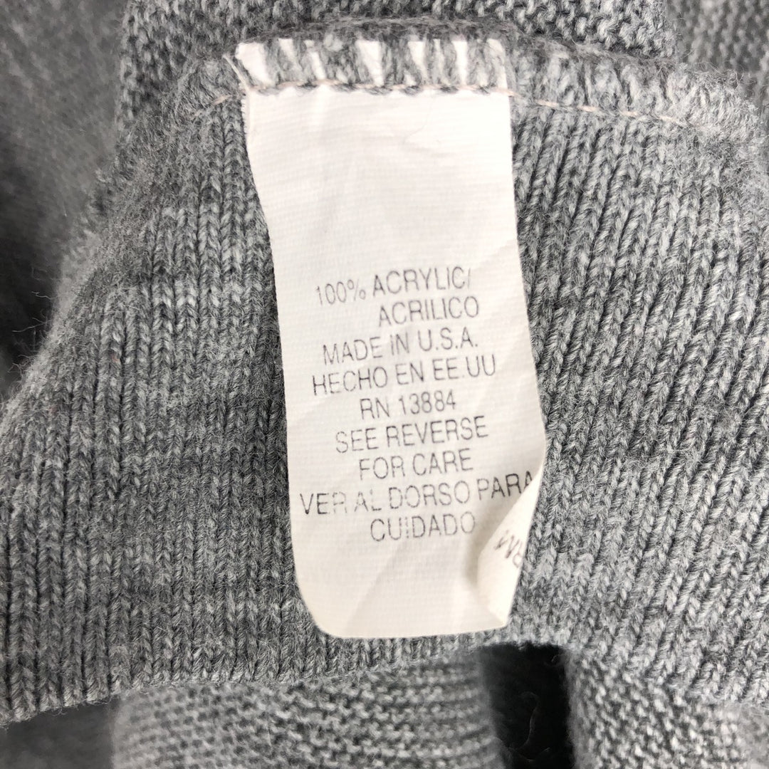 Vintage 90'S IZOD acrylic knit cardigan, made in the USA, size L, men's acrylic gray type Vintage Second Hand