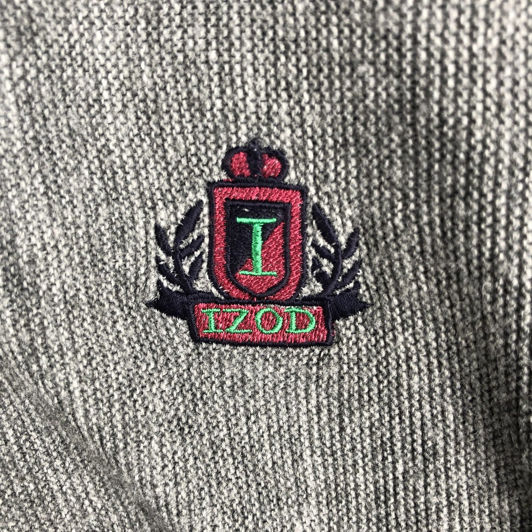 Vintage 90'S IZOD acrylic knit cardigan, made in the USA, size L, men's acrylic gray type Vintage Second Hand