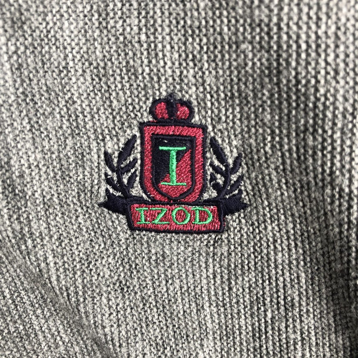 Vintage 90'S IZOD acrylic knit cardigan, made in the USA, size L, men's acrylic gray type Vintage Second Hand