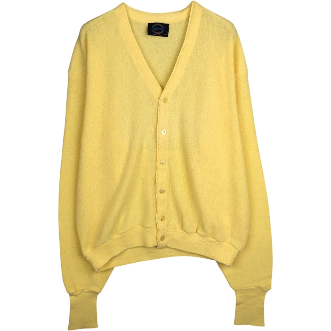 Vintage 1980'S Jantzen knit cardigan, made in the USA, men's size XL unclear yellow type Vintage Second Hand
