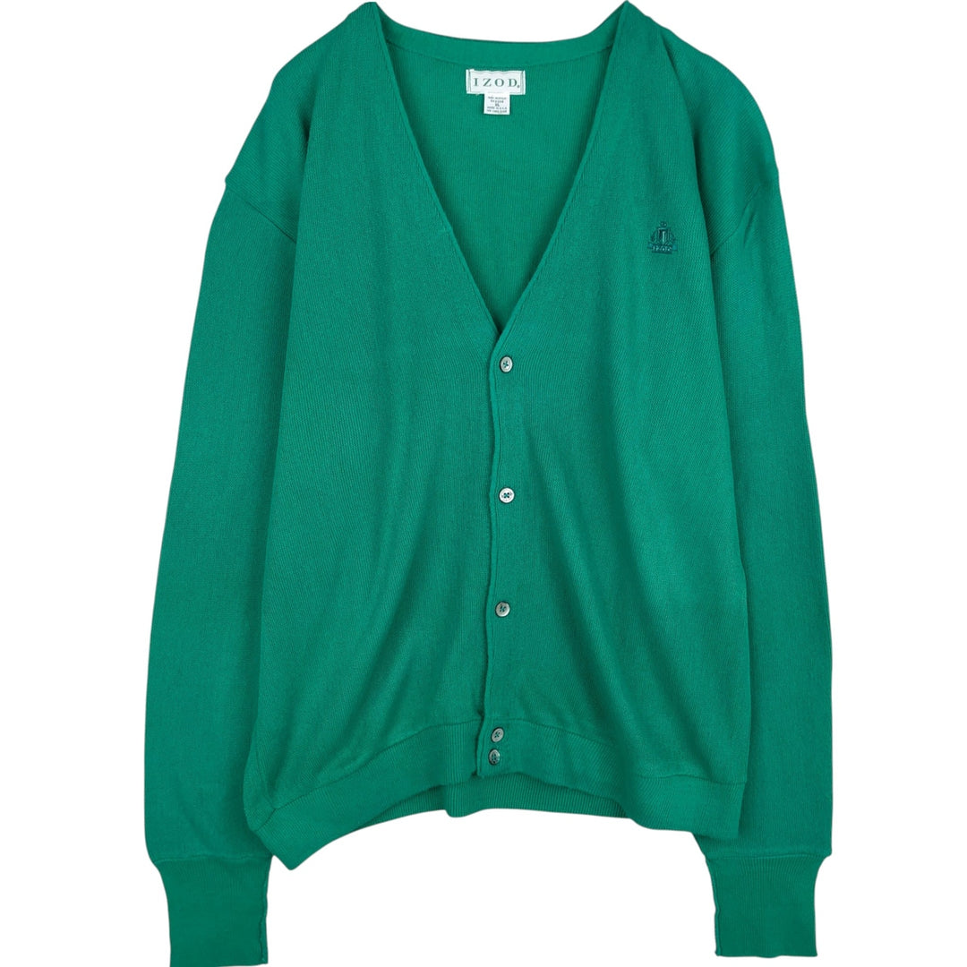 90'S IZOD acrylic knit cardigan, made in the USA, men's size XL, vintage acrylic green type Vintage Second Hand