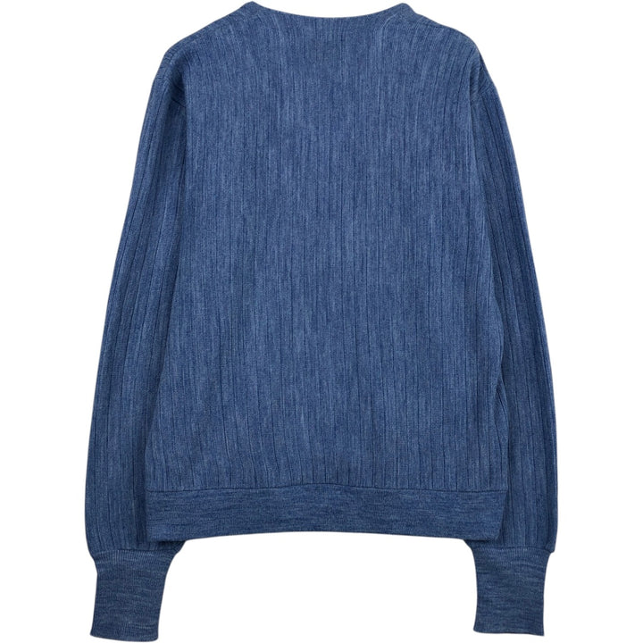 80'S JANZEN knit cardigan, made in USA, men's size XL equivalent, vintage. unclear Blue type light blue Vintage Second Hand