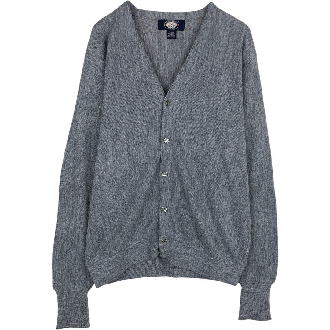 KNIGHTS BRIDGE Acrylic Knit Cardigan, Made in USA, Men's Size L (Equivalent), Vintage Oron Acrylic gray type Vintage Second Hand