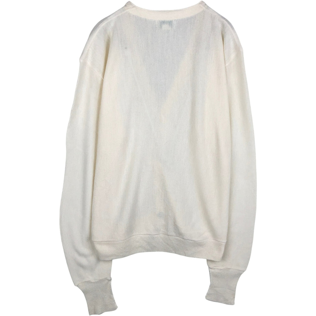 Vintage 90'S IZOD acrylic knit cardigan, made in the USA, size L, men's acrylic white type Vintage Second Hand