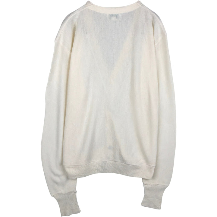 Vintage 90'S IZOD acrylic knit cardigan, made in the USA, size L, men's acrylic white type Vintage Second Hand