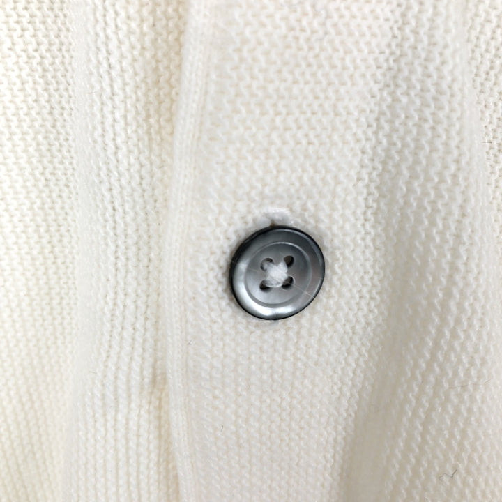 Vintage 90'S IZOD acrylic knit cardigan, made in the USA, size L, men's acrylic white type Vintage Second Hand